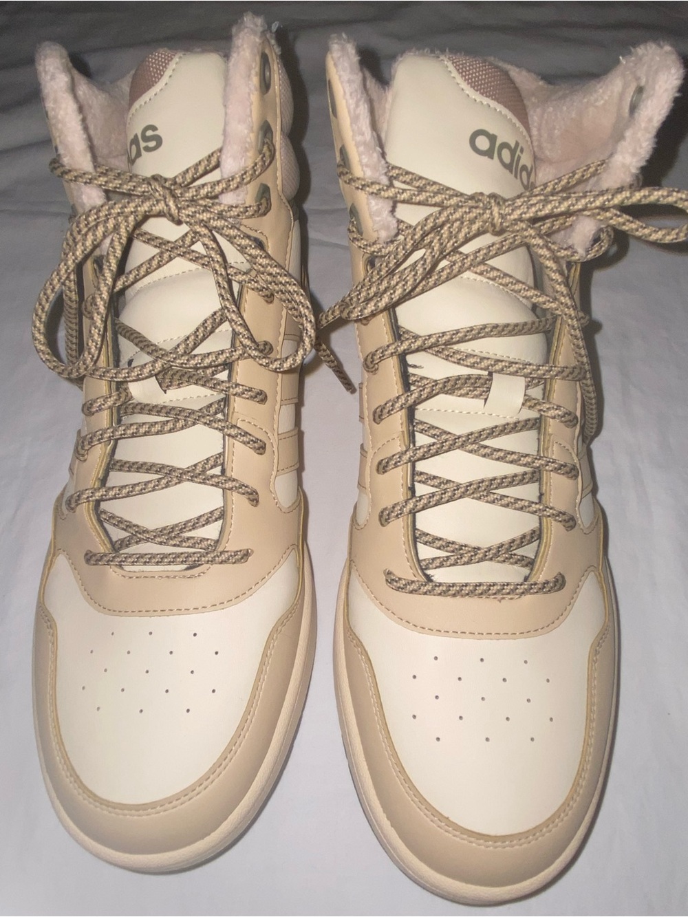 adidas Women’s High-Top Athletic Sneakers in Beige and Cream